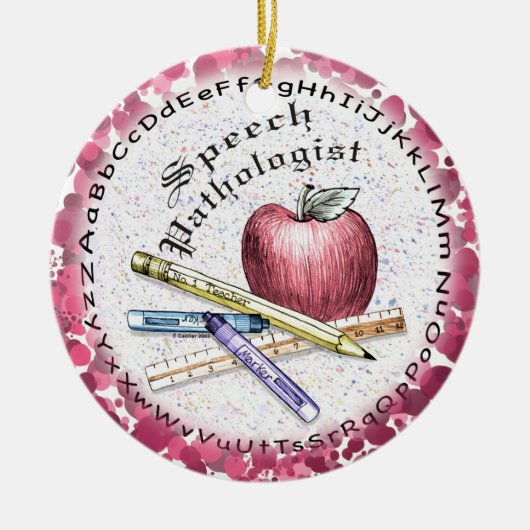 Sprechpathologe-Schmuck Keramik Ornament (Vorne)