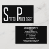 Sprechpathologe Schwarz und Weiß Visitenkarte (Vorne/Hinten)