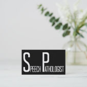 Sprechpathologe Schwarz und Weiß Visitenkarte (Stehend Vorderseite)