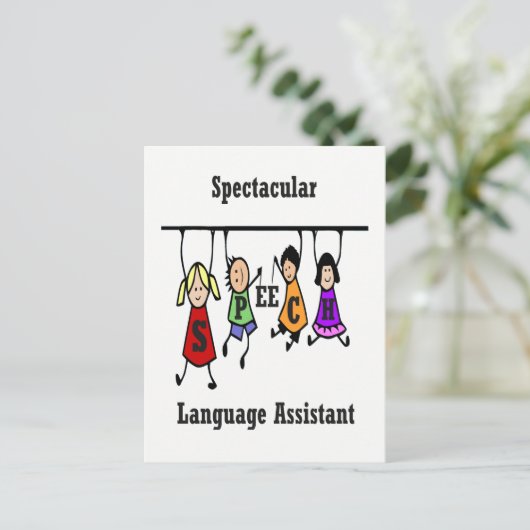 Sprechsprachlicher Pathologe Postkarte (Stehend Vorderseite)