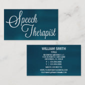 Sprechtherapeut bürstete Blue Business Card Visitenkarte (Vorne/Hinten)