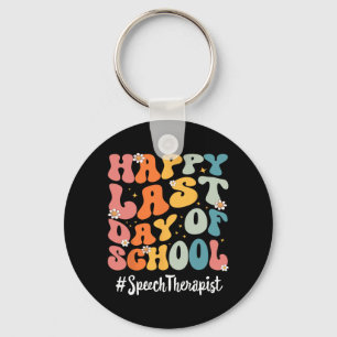 Sprechtherapeut glücklich letzten Tag der Schule L Schlüsselanhänger