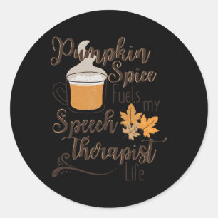 Sprechtherapeut Pumpkin Gewürz Latte SLP Fall Sie Runder Aufkleber