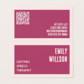 Sprechtherapeut QR geklappt Visitenkarten (Außenseite Aufgefaltet)