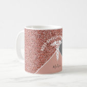 Sprechtherapeut Rose Gold Glitzer Personalisiert Kaffeetasse (Vorderseite Links)