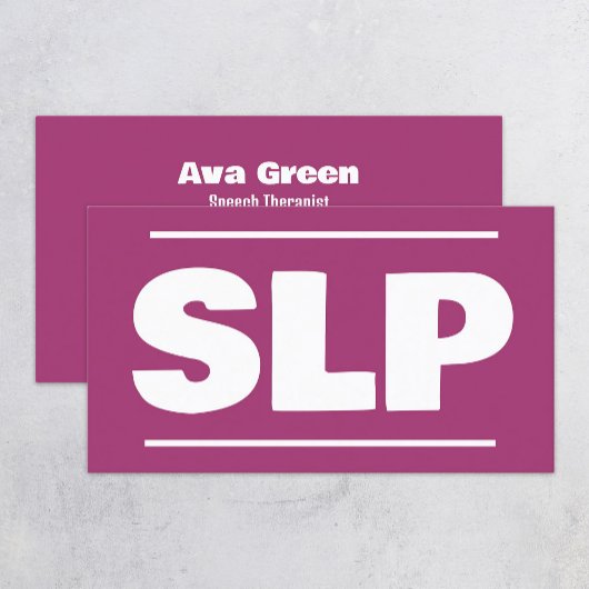 Sprechtherapeut SLP Visitenkarte