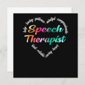Sprechtherapeut Speech Therapist Herz Word Cloud Einladung (Vorne/Hinten)