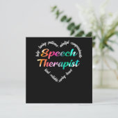 Sprechtherapeut Speech Therapist Herz Word Cloud Einladung (Stehend Vorderseite)