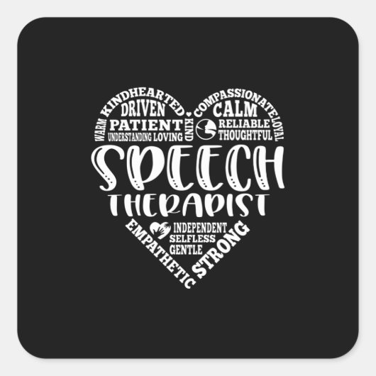 Sprechtherapeut, Sprechtherapie, ST Quadratischer Aufkleber (Vorderseite)