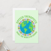 Sprechtherapeuten machen die Welt zum Alltag Karte (Vorderseite/Rückseite Beispiel)