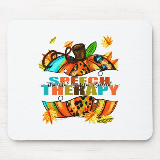 Sprechtherapie dankbar dankbar, gesegnet Herbst Fa Mousepad (Vorne)