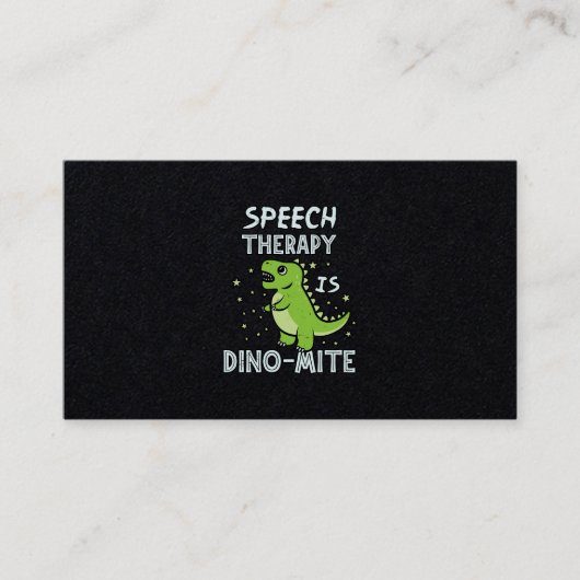 Sprechtherapie ist Dino-Mate-Therapeut Pun Geschen Visitenkarte (Vorderseite)
