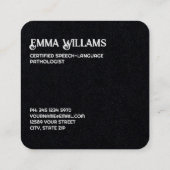 Sprechtherapie Quadratische Visitenkarte (Rückseite)