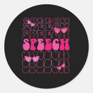 Sprechtherapie-Therapeut Valentinstag Slp Sprachpa Runder Aufkleber