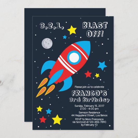 Sprengen Sie weg Einladung (Vorne/Hinten)