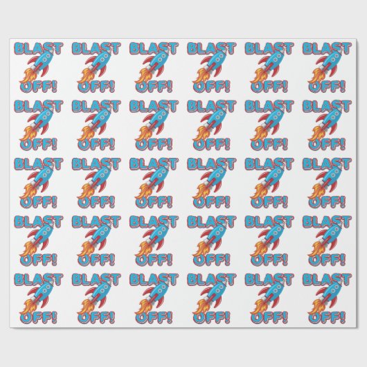 Sprengen Sie weg Rocket-Schiff Geschenkpapier (Flach)