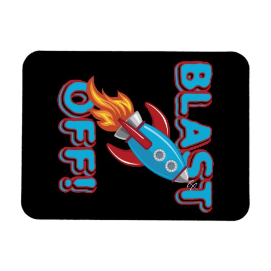 Sprengen Sie weg Rocket-Schiff Magnet (Horizontal)