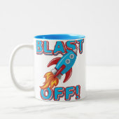 Sprengen Sie weg Rocket-Schiff Zweifarbige Tasse (Links)