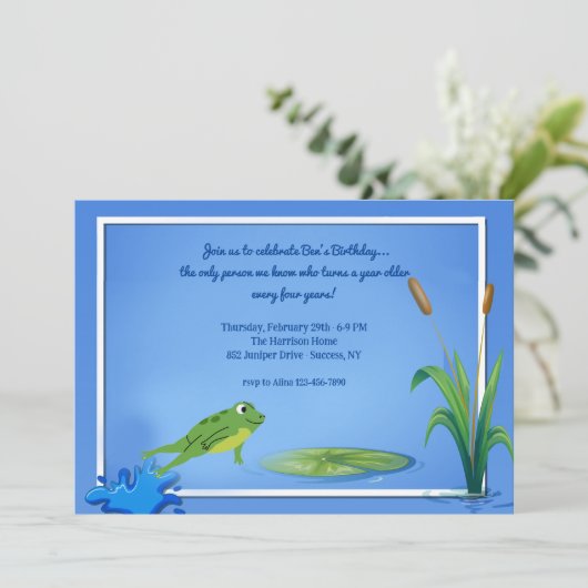 Sprengfrosch-Einladung Einladung (Stehend Vorderseite)