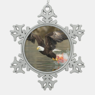 Sprengladender Adler Schneeflocken Zinn-Ornament