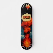Sprengstoff-Pop-Art - fett-Comic-Stil, Retro-Wirku Skateboard (Vorne)