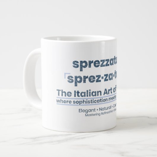 SPREZZATURA: DIE ITALIENISCHE MODEKUNST - DenimArt Jumbo-Tasse (Vorderseite Links)