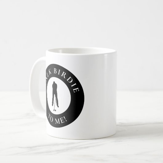 Sprich Birdie mit mir Funny Golfer Silhouette Blac Kaffeetasse (Vorderseite Links)