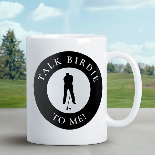 Sprich Birdie mit mir Funny Golfer Silhouette Blac Kaffeetasse