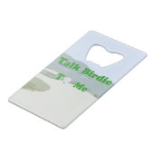 Sprich Birdie mit mir Geldbeutel Flaschenöffner (Rückseite Schrägansicht)