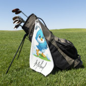 Sprich Birdie mit mir, Niedlicher Vogel Golfing Golfhandtuch (Gras)