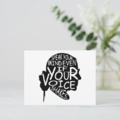 Sprich deine Meinung, selbst wenn deine Stimme zit Postkarte (Stehend Vorderseite)