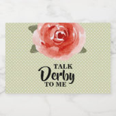 Sprich Derby mit mir Floral Alkoholflaschenetikett (Einzelnes Label)