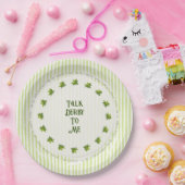 Sprich Derby Mit Mir Mint Julep Grün Gestreift Pappteller (Party)