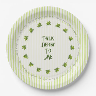 Sprich Derby Mit Mir Mint Julep Grün Gestreift Pappteller