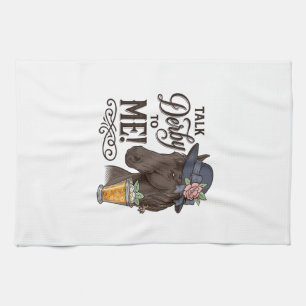 Sprich Derby mit mir Pferd Vintage Gravur Shirt_1 Geschirrtuch