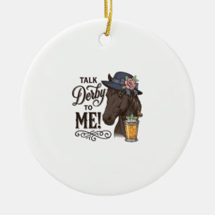 Sprich Derby mit mir Pferd Vintage Gravur Shirt_1 Keramik Ornament
