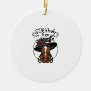 Sprich Derby Mit Mir Vintage Pferd Hut Design Keramik Ornament