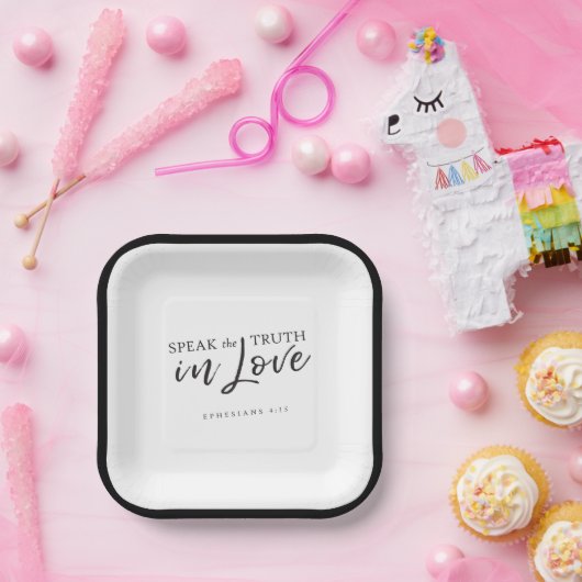 Sprich die Wahrheit in Liebe Ephesians 4:15 Bibelv Pappteller (Party)