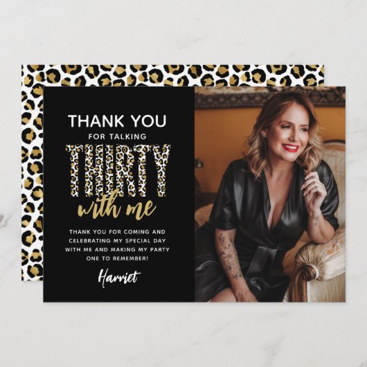 Sprich dreißig mit mir! 30. Geburtstag Party Dankeskarte (Vorne/Hinten)
