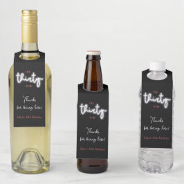 Sprich dreißig mit mir, 30. Geburtstags-Party Flaschenanhänger