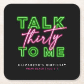 Sprich dreißig mit mir dreckige 30 Neon Green & Pi Rechteckiger Pappuntersetzer (Vorderseite)