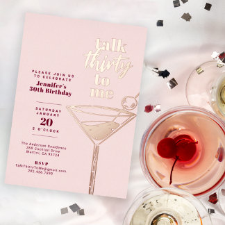 Sprich dreißig mit mir Geburtstags Cocktail Party Folieneinladung