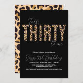 Sprich Dreißig mit mir Leopard Chic Frauen Geburts Einladung (Vorne/Hinten)