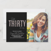 Sprich Dreißig mit mir Leopard Foto Womens Birthda Einladung (Vorderseite)