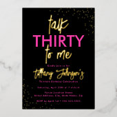 Sprich dreißig mit mir Leopard Pink Gold 30. Gebur Folieneinladung (Vorderseite)