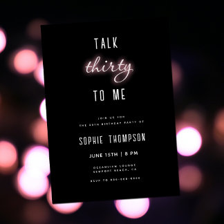 Sprich Dreißig mit mir Neon Blush 30. Geburtstag P Einladung