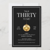 Sprich Dreißig mit mir Schwarz und Gold 30. Geburt Einladung (Vorderseite)
