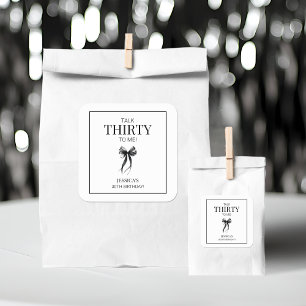 Sprich Dreißig mit mir Schwarz und Weiß 30. Geburt Quadratischer Aufkleber