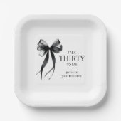 Sprich Dreißig mit mir Schwarzer Schick 30. Geburt Pappteller (Vorderseite)