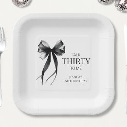 Sprich Dreißig mit mir Schwarzer Schick 30. Geburt Pappteller
